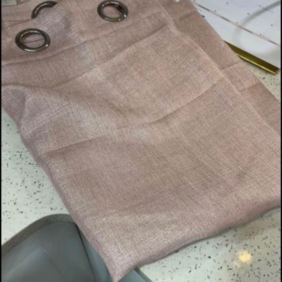 Metallic Pink Shimmer Curtain Panels - Picture 4 of 4